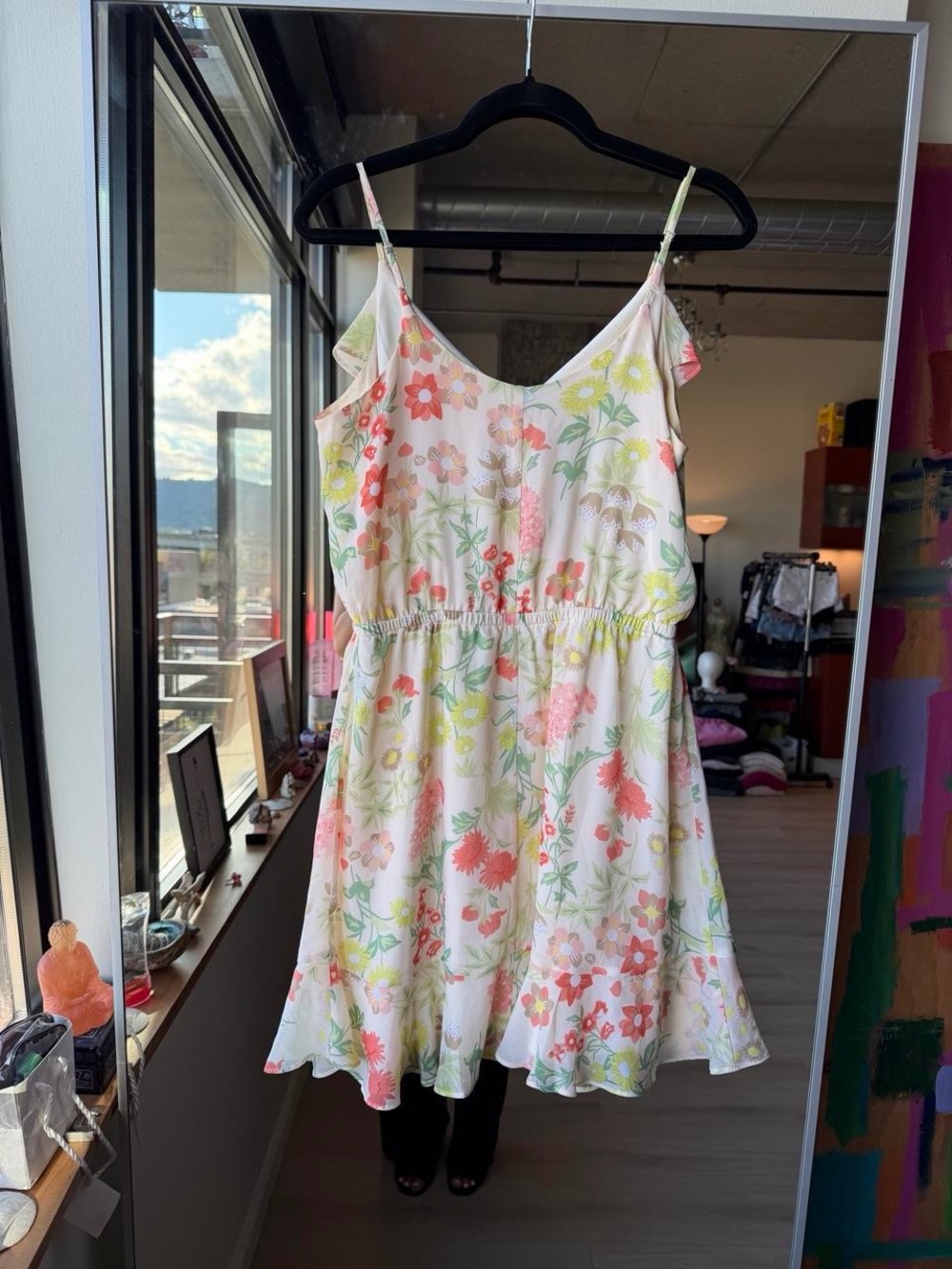 Maurices White Floral V-Neck Spaghetti-Strap Mini Dress - Picture 8 of 8